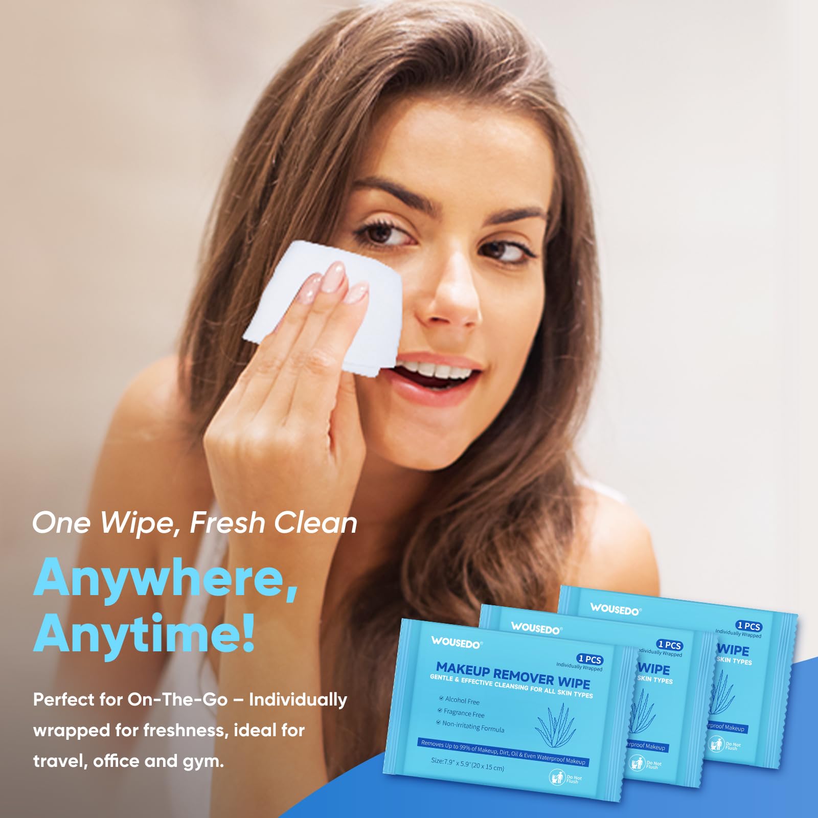 Aloe vera in WOUSEDO wipes adds soothing comfort during cleansing.