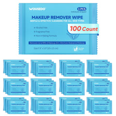 WOUSEDO makeup remover wipes 100-count pack for gentle, skin-friendly cleansing.