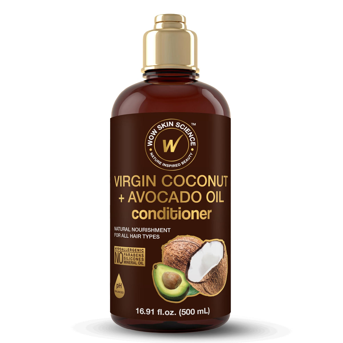WOW Hair Conditioner bottle with coconut and avocado oil for nourishing repair