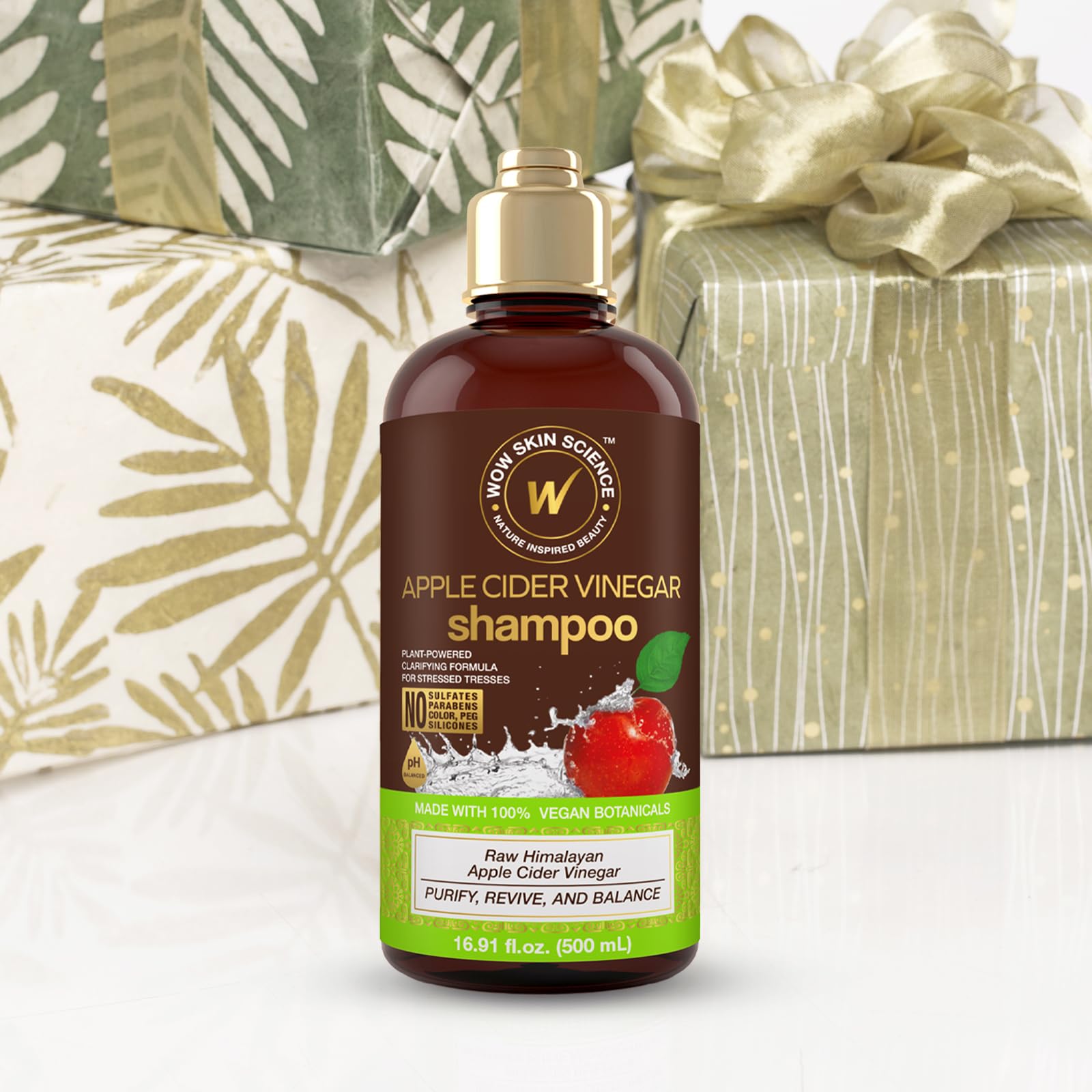 WOW Life Science Apple Cider Vinegar Shampoo hair appears soft and shiny after wash