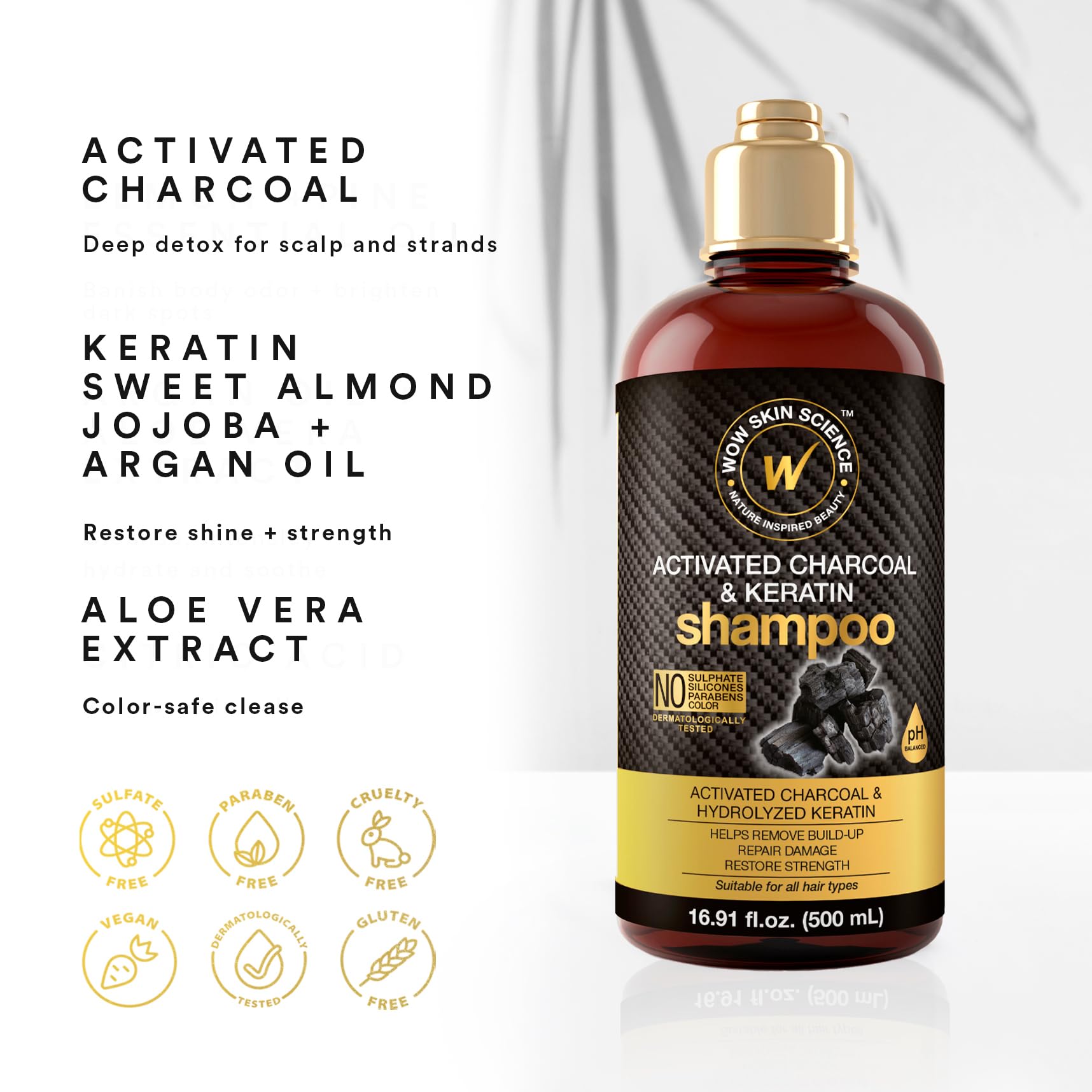 WOW Skin Science shampoo lather coats hair for deep cleansing.