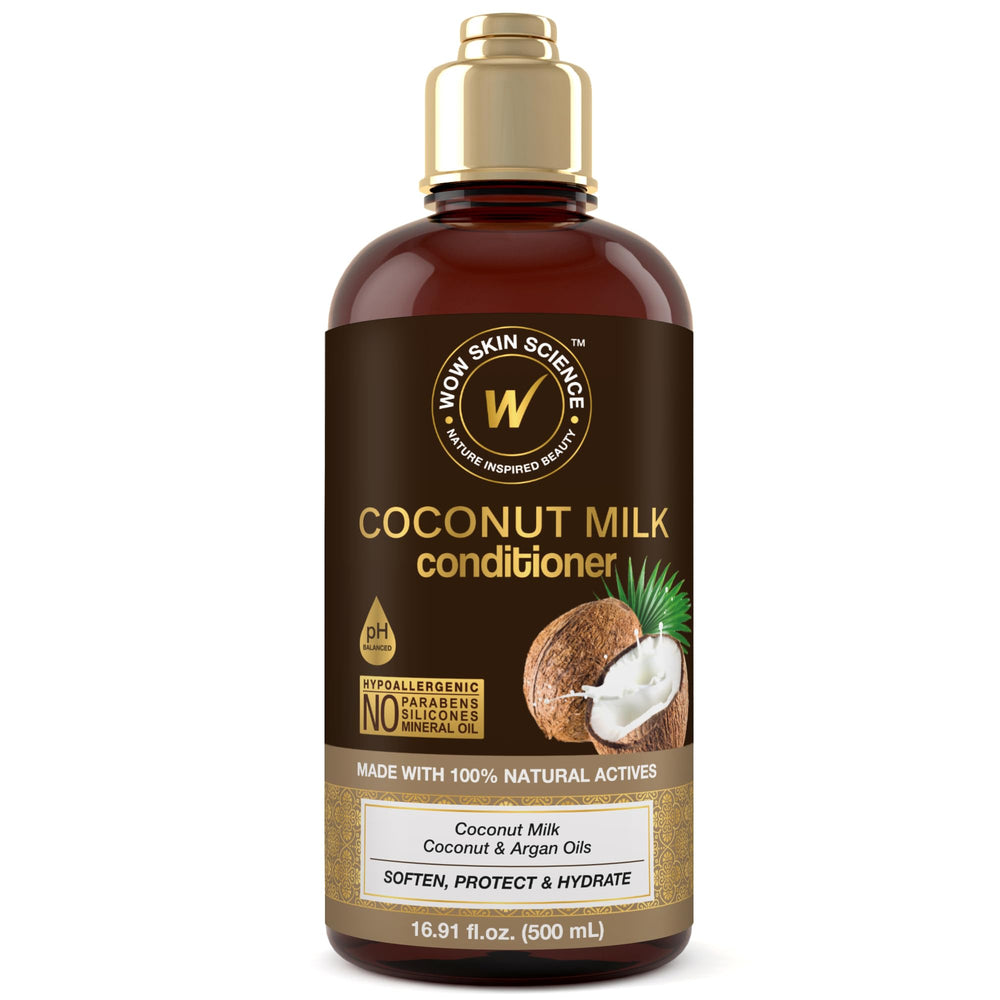 WOW Skin Science Coconut Milk Hair Conditioner bottle for deep conditioning on dry hair