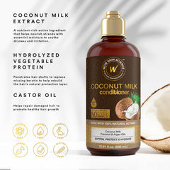 WOW Skin Science Coconut Milk Hair Conditioner texture swirl shows rich hydration