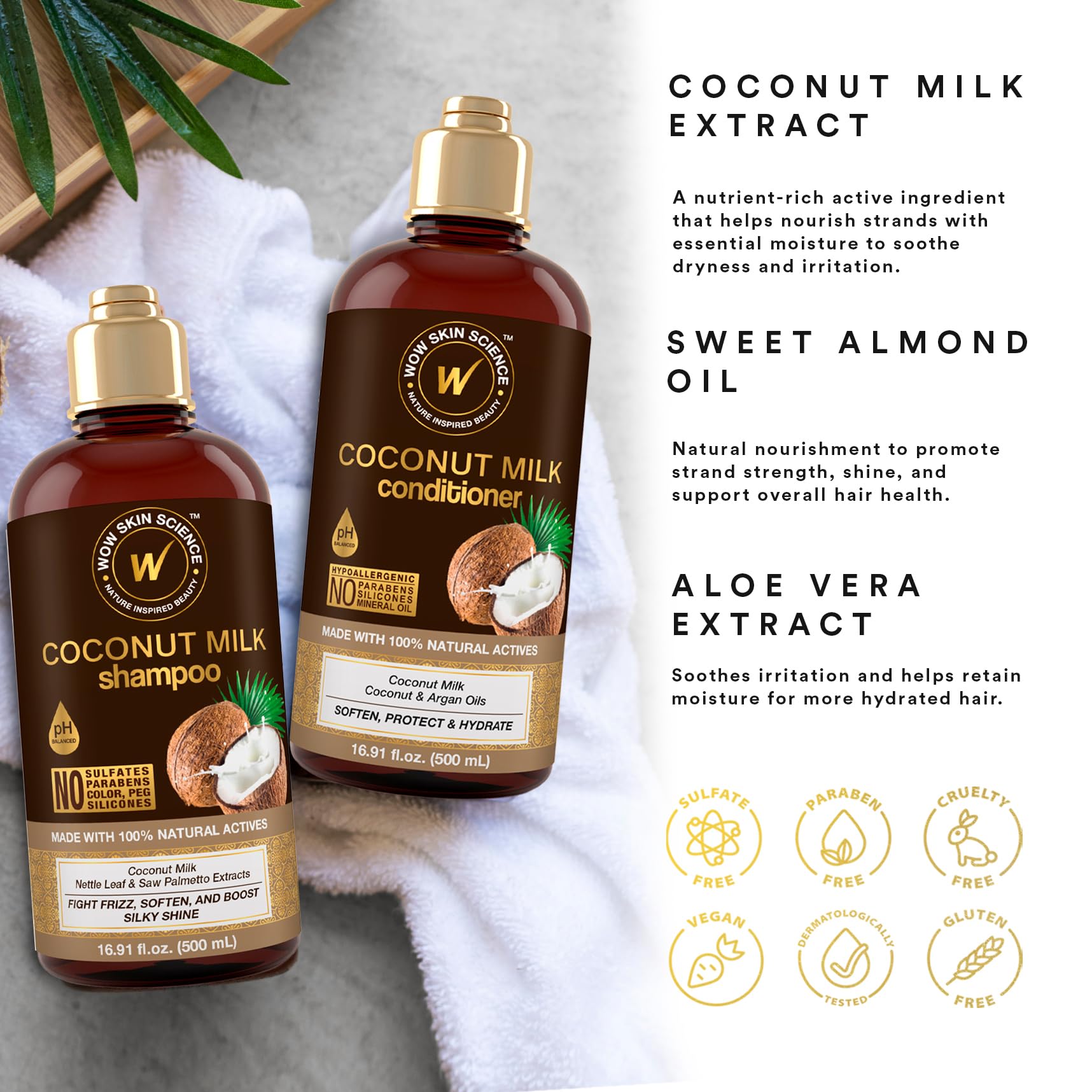 WOW Skin Science Coconut Milk Shampoo lather close-up for silky curls