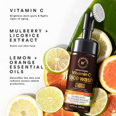 WOW Skin Science Vitamin C Face Wash foaming action on clean skin.