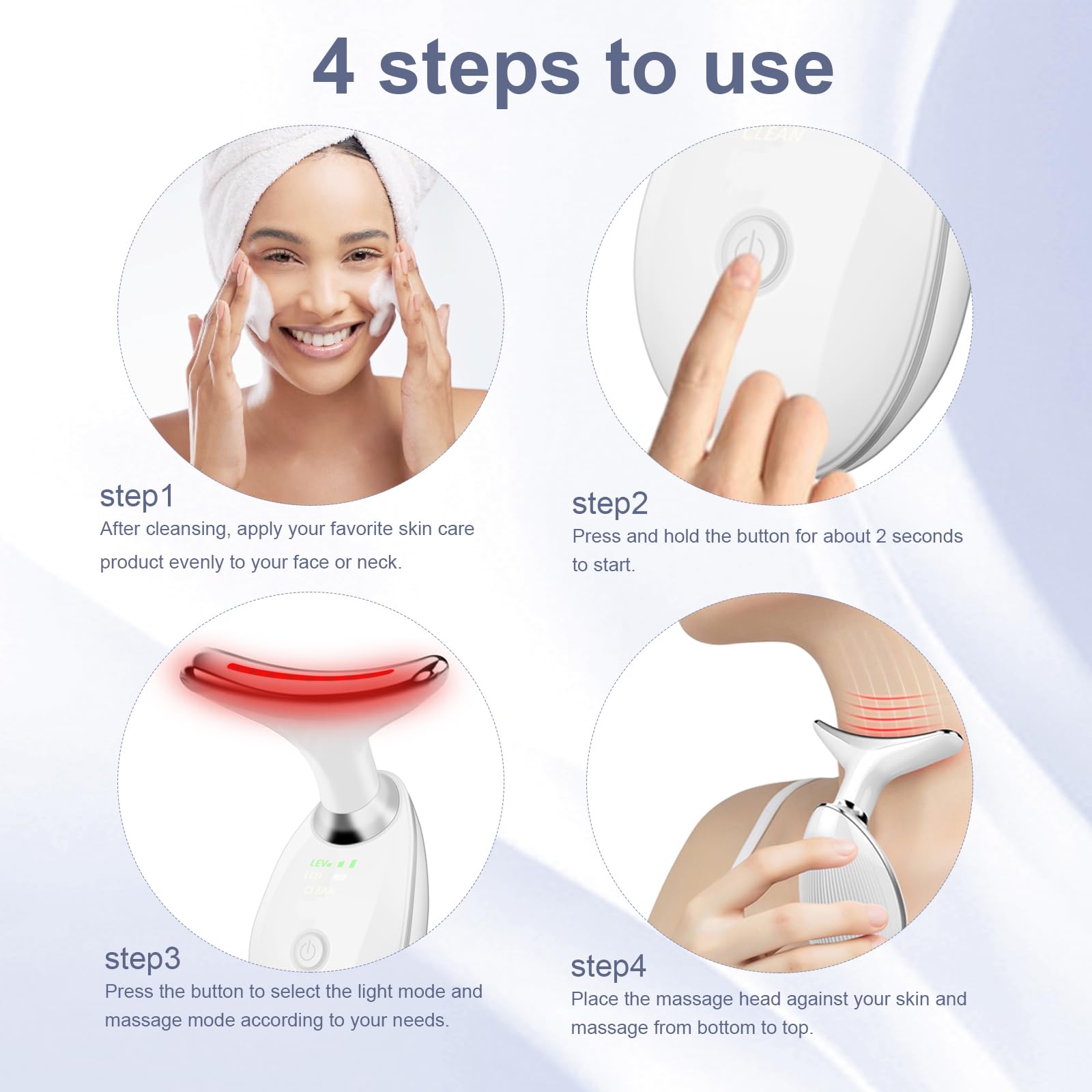 WOWPASS packaging contents: massager, manual, USB cable
