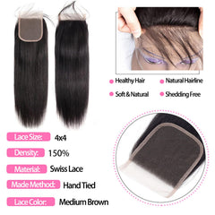 Wowqueen Beauty 18 inch closure with HD lace for natural part