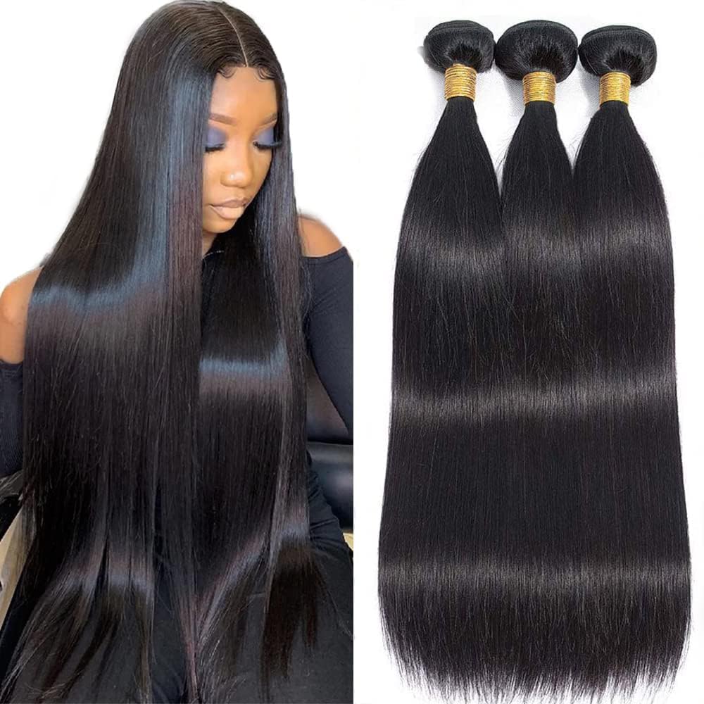 WOWQUEEN Brazilian straight hair bundles 20in for a smooth daily look.