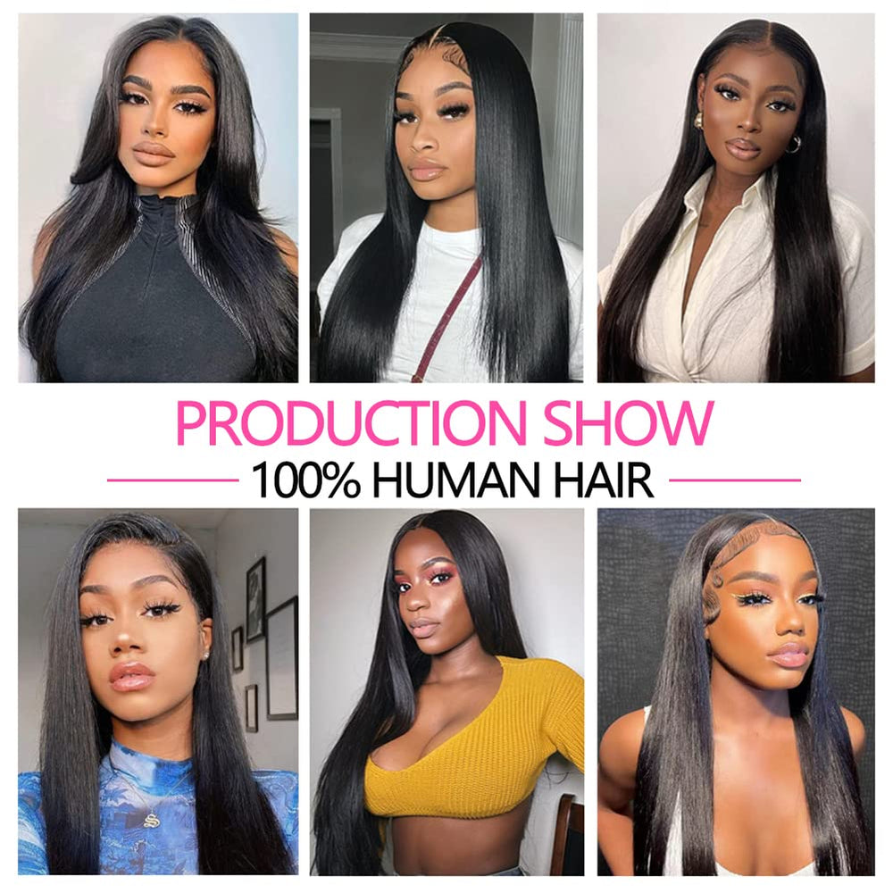 Wowqueen long straight lace frontal supports versatile styling up to 20 inches.