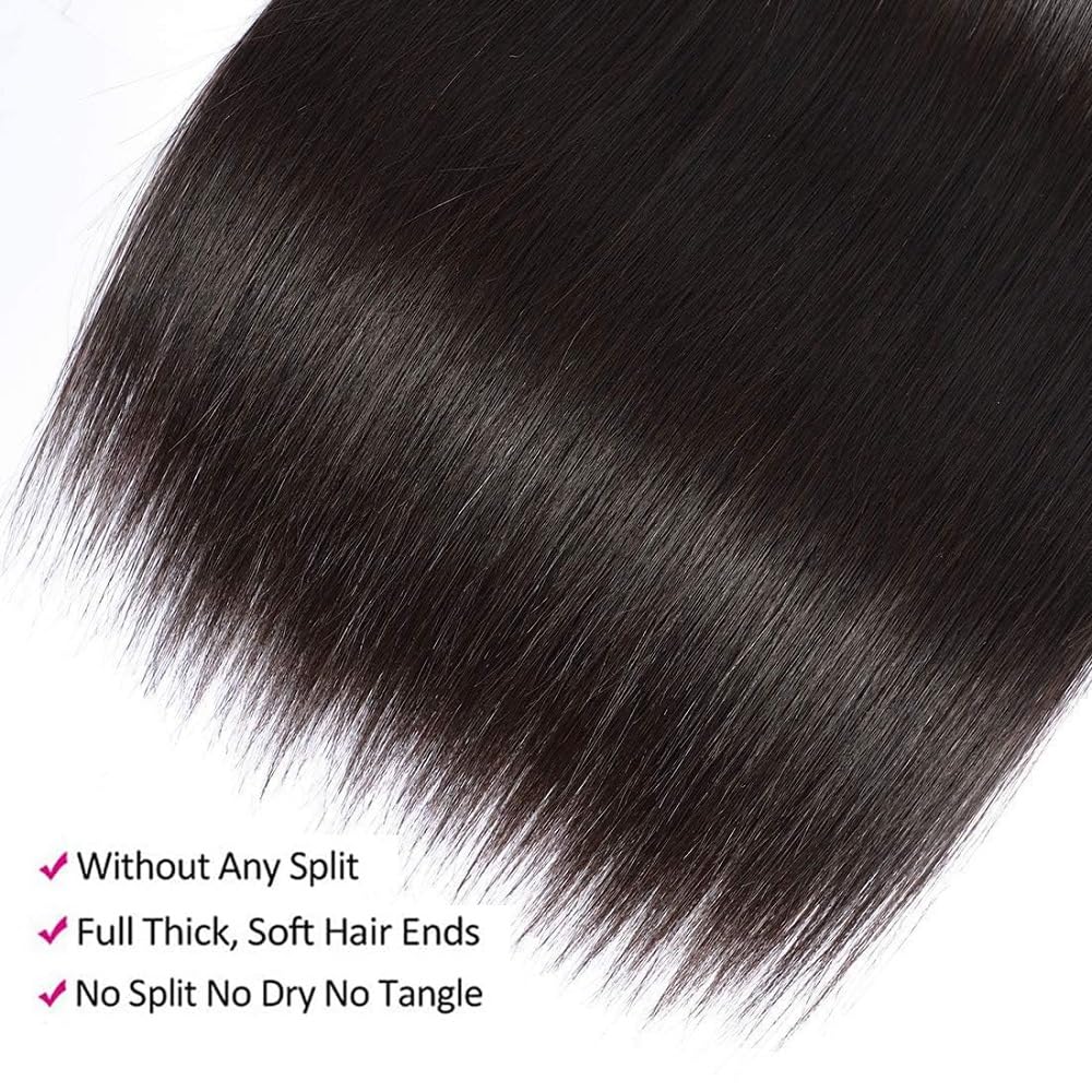 Wowqueen Beauty natural 1B black straight hair for seamless blend