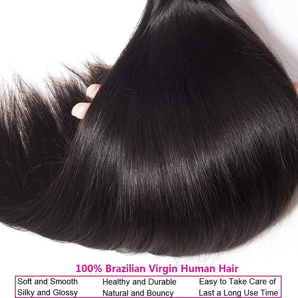 WOWQUEEN natural black straight bundle length 12 inches for versatile styling