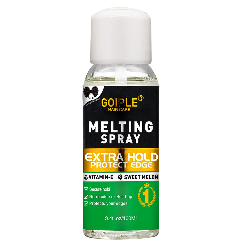 WOZUTUNT lace melting spray bottle closeup showing glue-less natural hold for wigs.