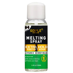 WOZUTUNT lace melting spray bottle closeup showing glue-less natural hold for wigs.