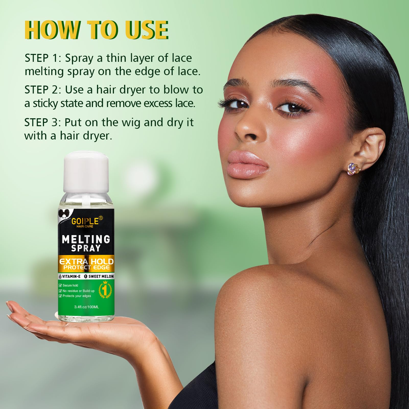 WOZUTUNT quick-dry application on scalp showing melt-in look.