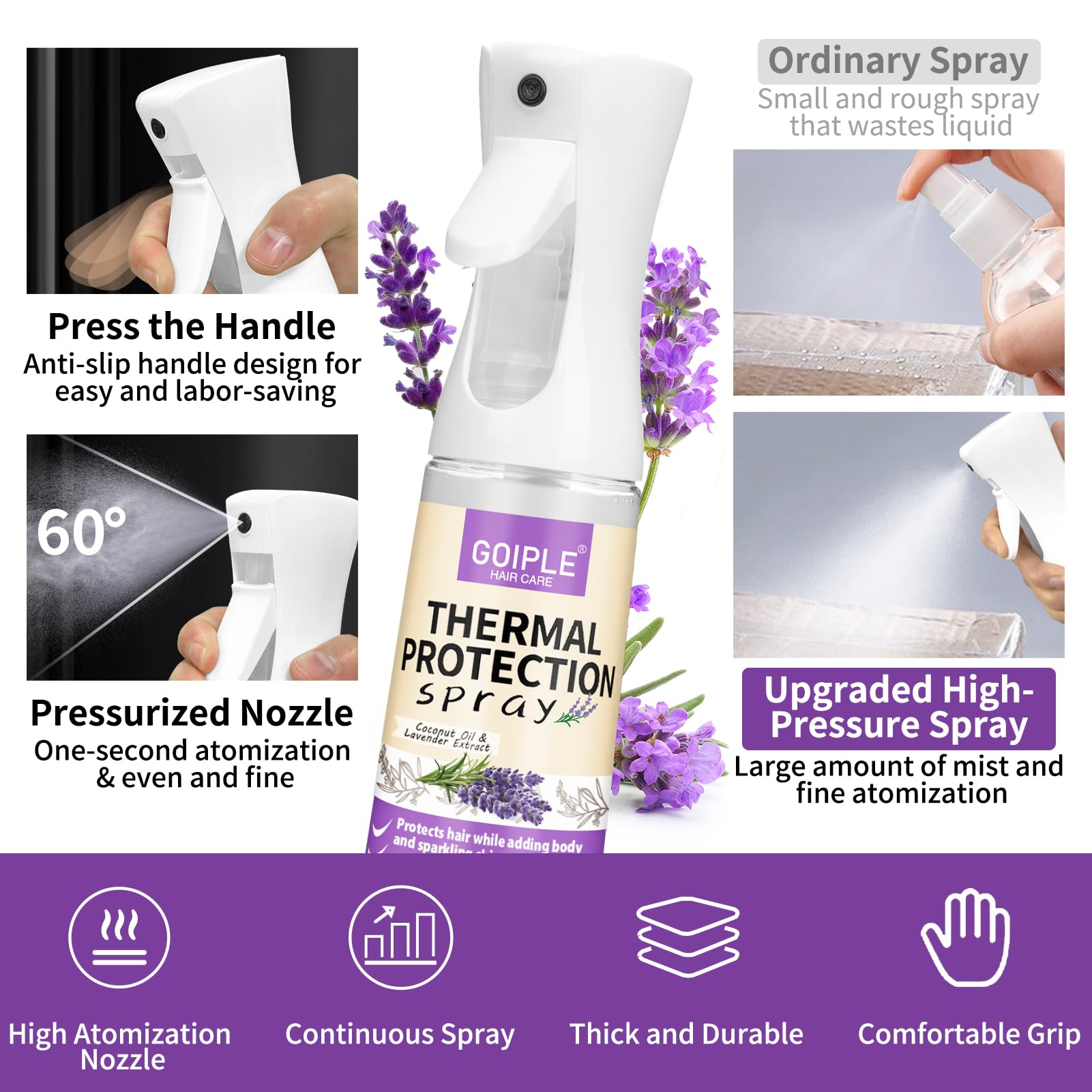 Even spray on damp hair for instant shield during styling