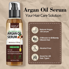 WOZUTUNT Argan Protein Hair Oil Serum is dispensed for precise application on hair strands.