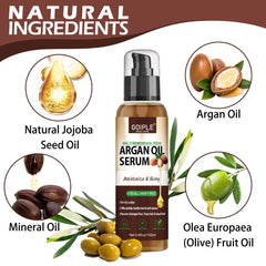 WOZUTUNT Argan Protein Hair Oil Serum texture closeup shows a silky, lightweight touch for quick use.