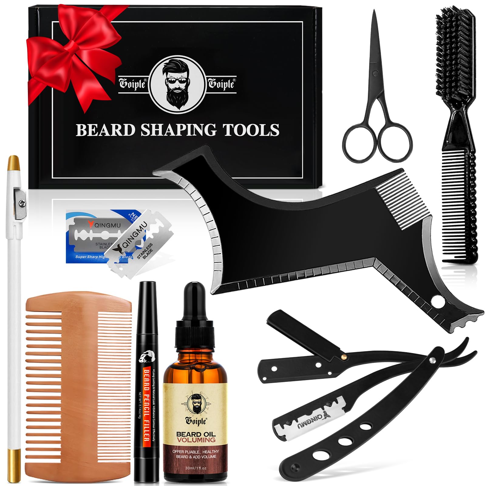 WOZUTUNT beard razor with straight edge for crisp lines