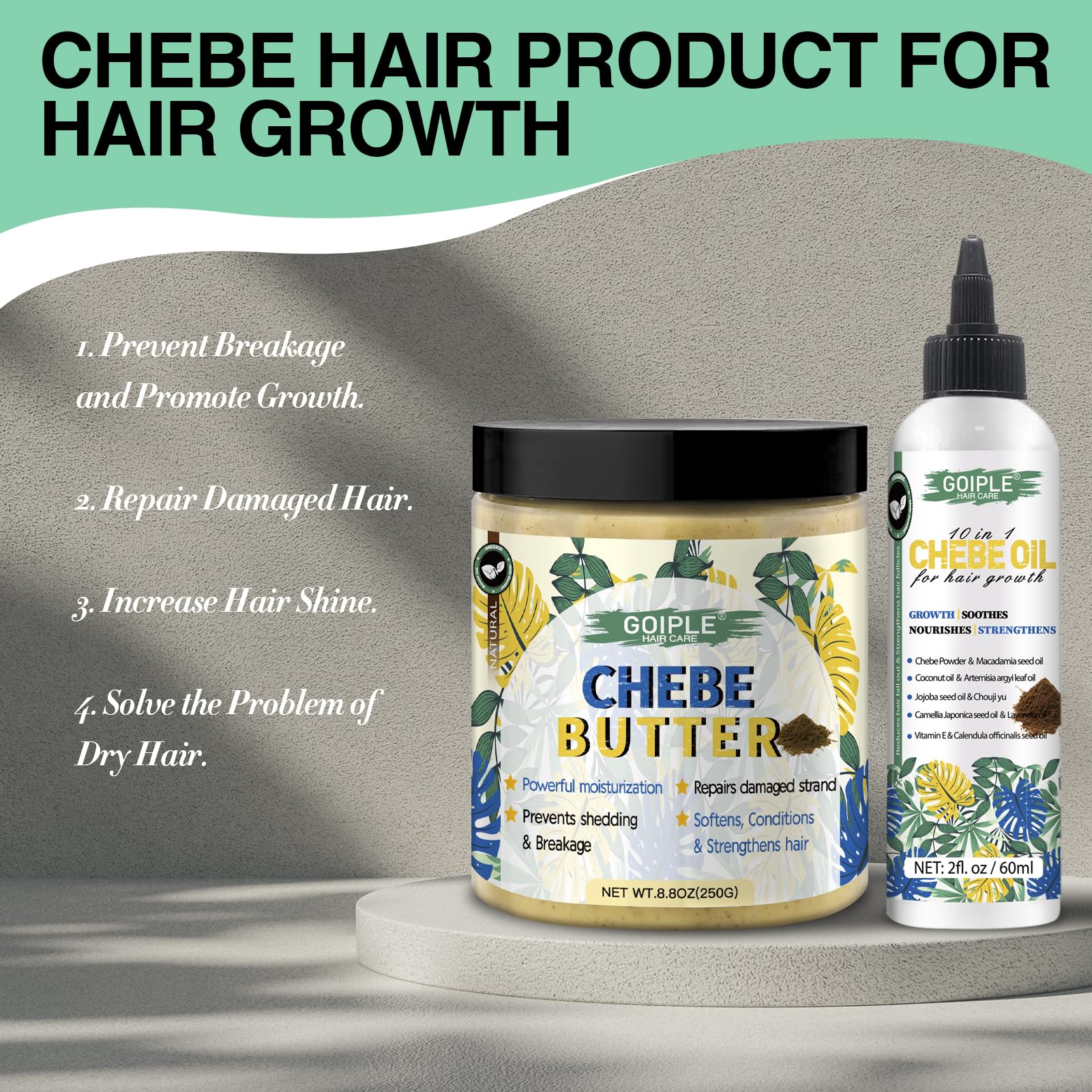 WOZUTUNT Chebe oil and butter collection offers versatile care options.