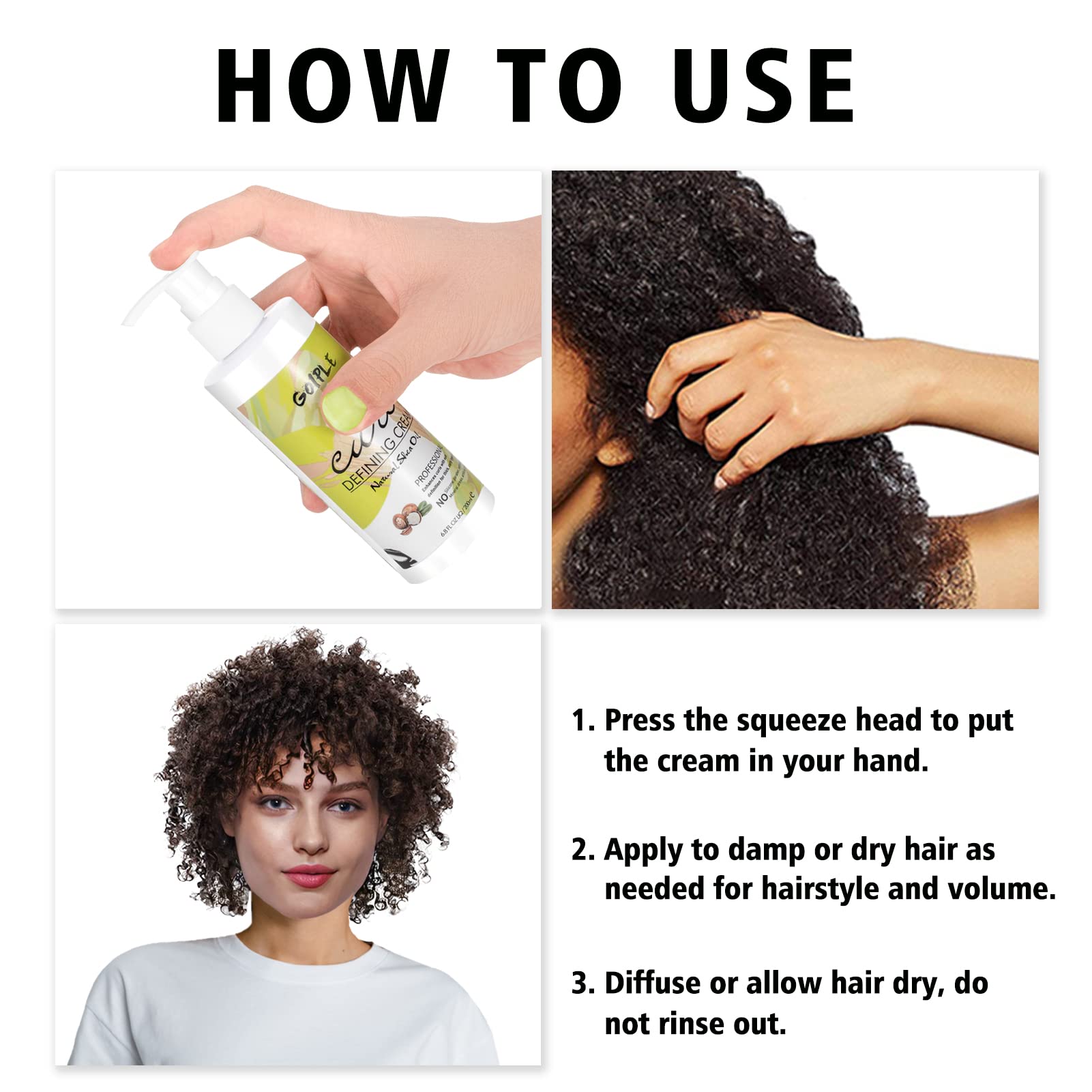 WOZUTUNT Curl Defining Cream delivering frizz control during styling.