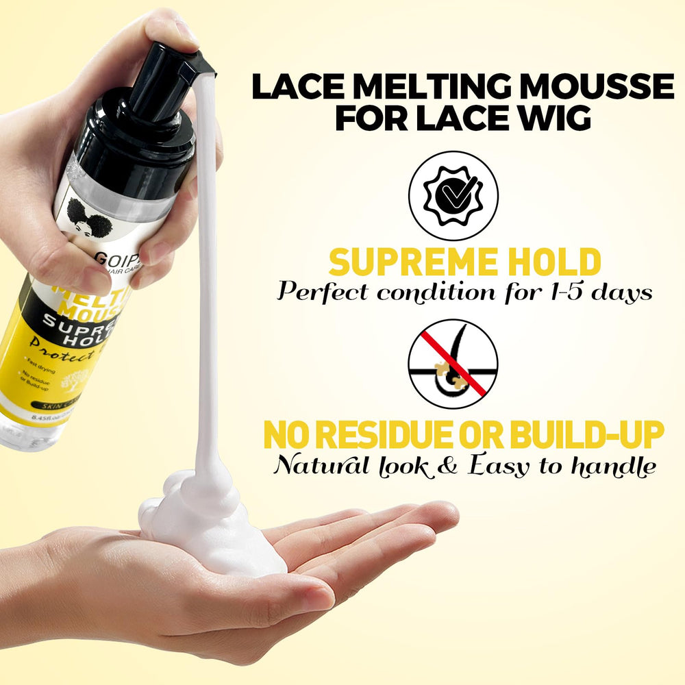 WOZUTUNT Fast Drying Lace Mousse enables quick, secure lace-front installation.