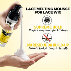 WOZUTUNT Fast Drying Lace Mousse enables quick, secure lace-front installation.