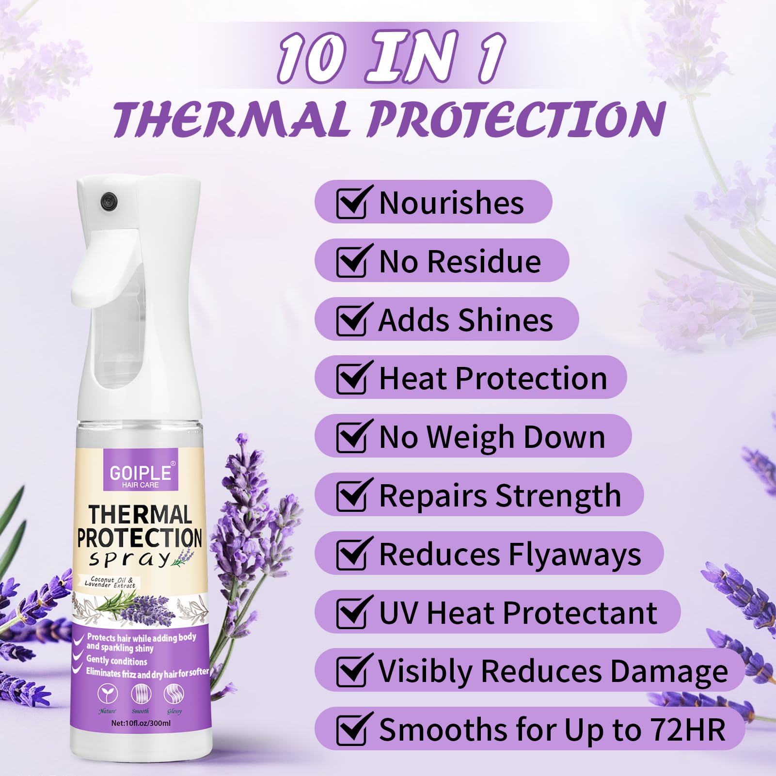 Mist application preview showing lightweight protection against heat tools