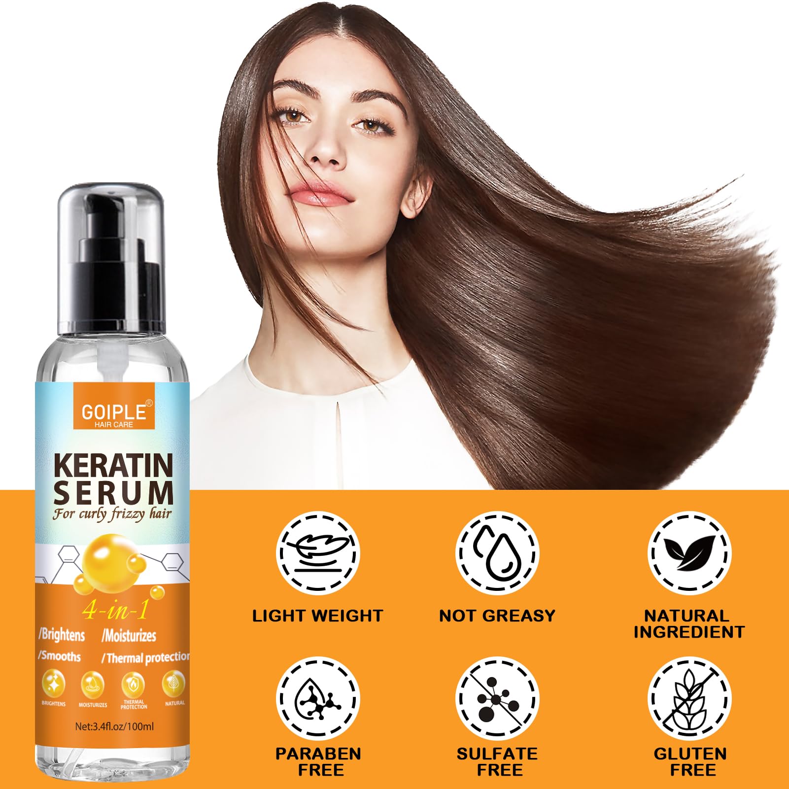Heat protection from WOZUTUNT serum during styling sessions.
