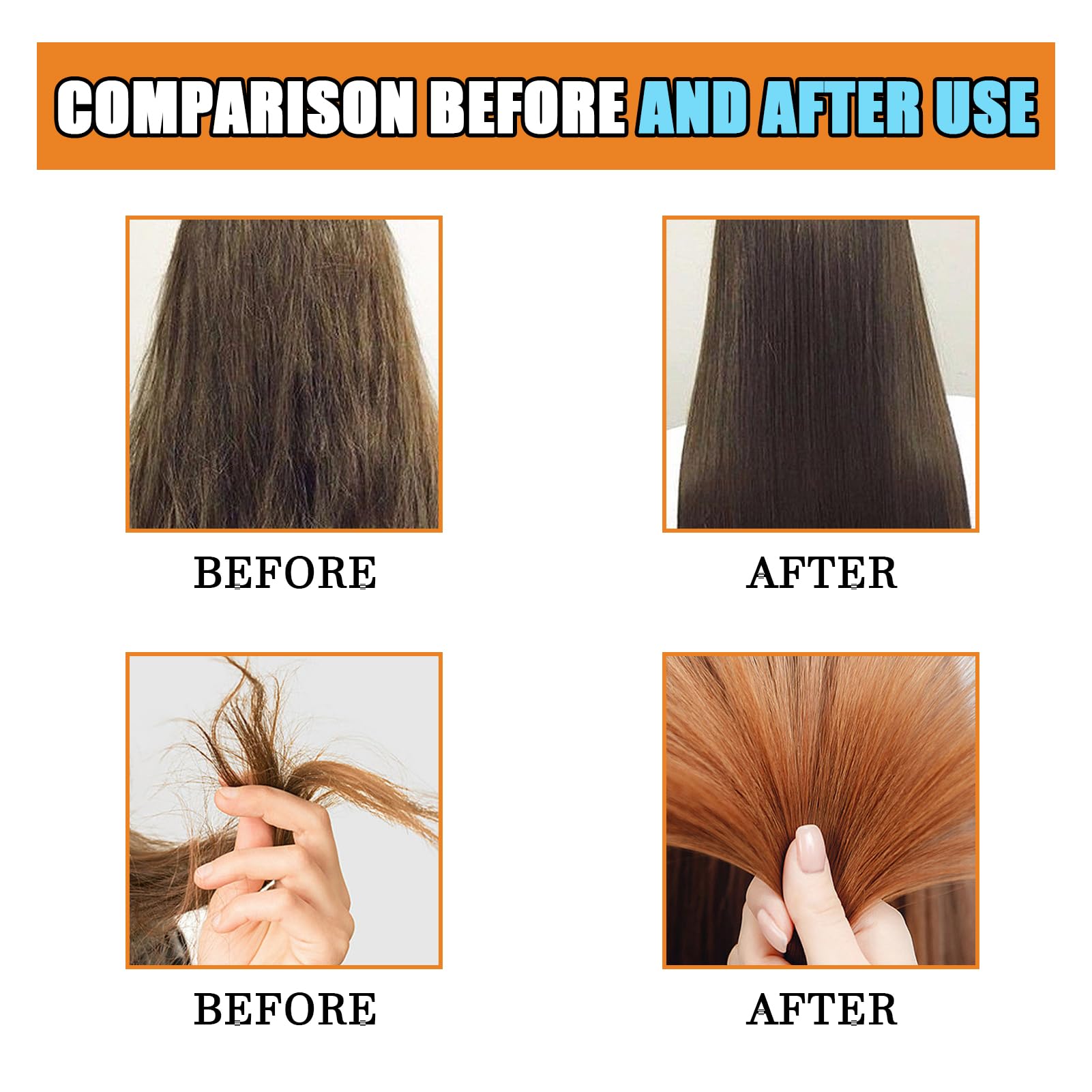 Silky, manageable hair using WOZUTUNT serum after washing.