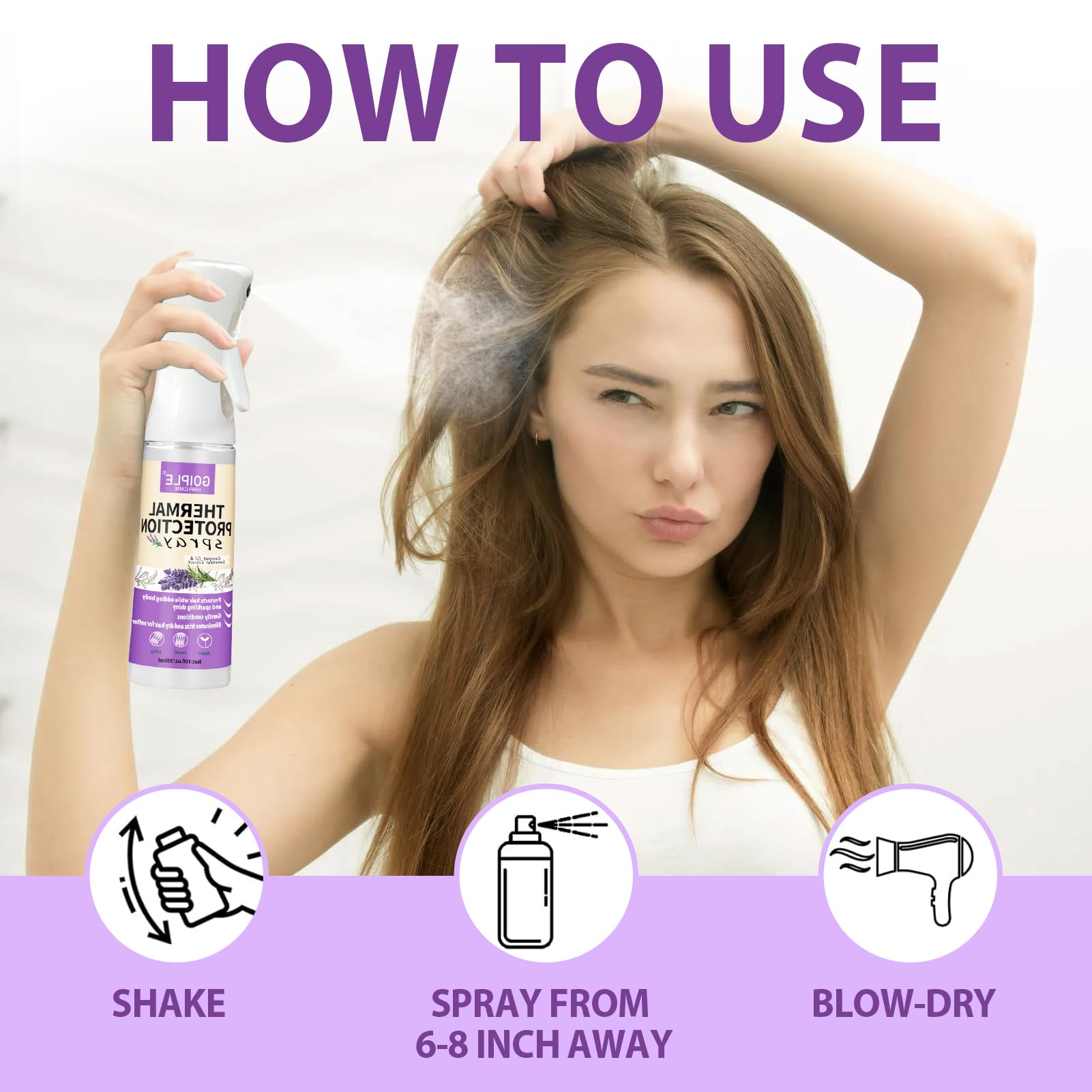 Herbal lavender and coconut nourish scalp while protecting color-treated hair