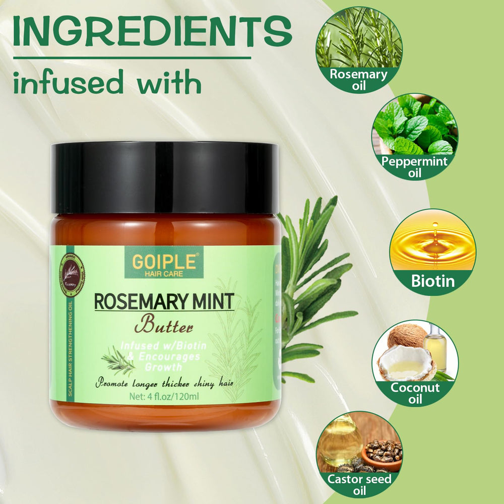 WOZUTUNT Rosemary Mint Butter open jar shows creamy texture for deep conditioning