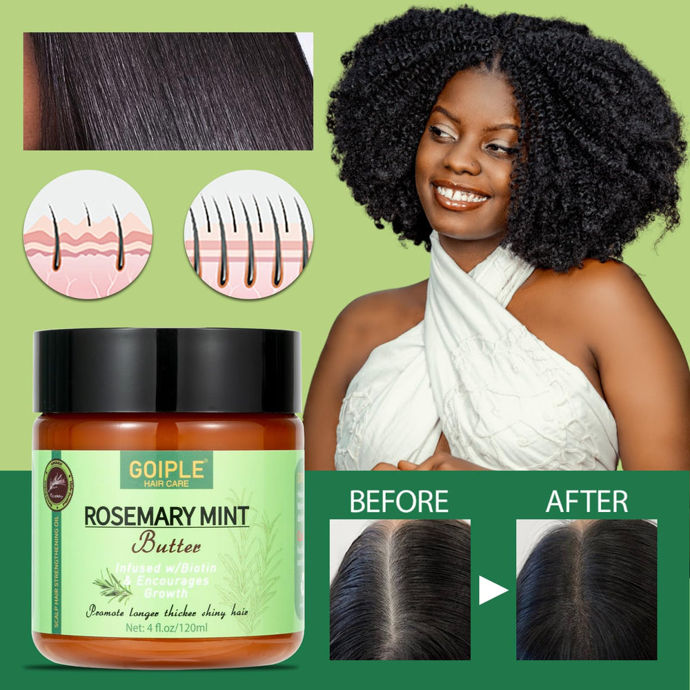 WOZUTUNT Rosemary Mint Butter on hair after treatment suggests silky, manageable results