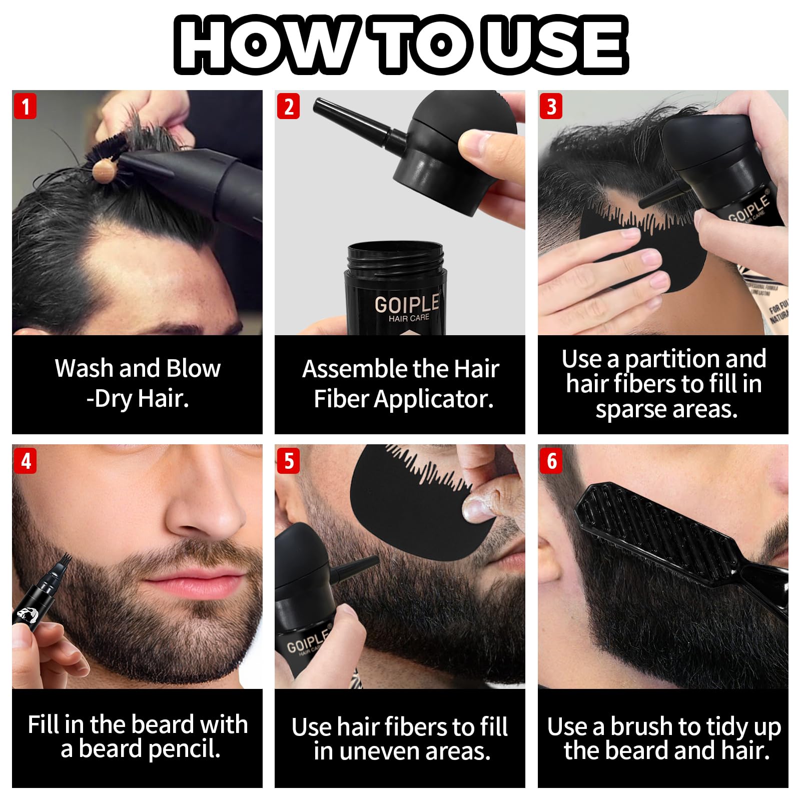 WOZUTUNT waterproof beard pen in action for all-day wear