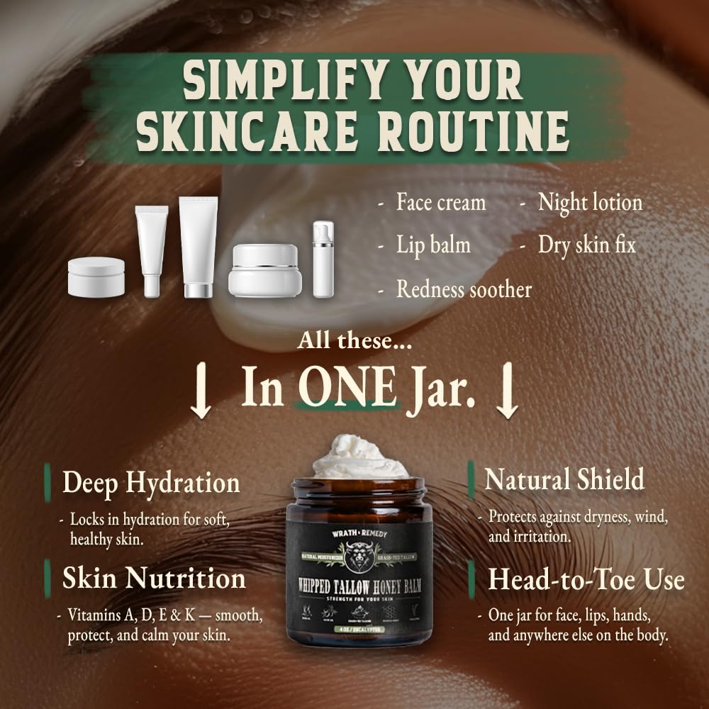Hand applying honey balm on skin for face and body moisture