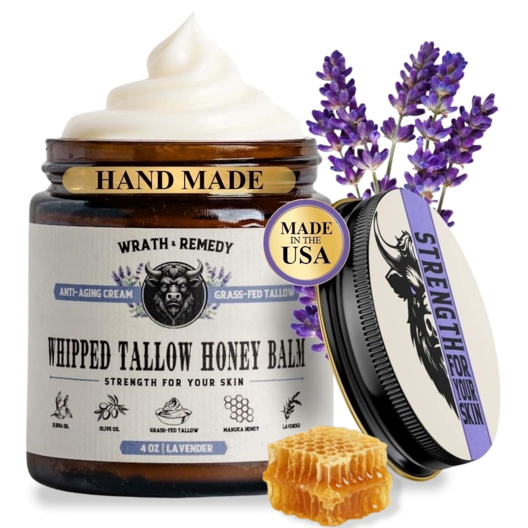 Wrath & Remedy Lavender Tallow Jar: soothing texture for daily skincare.