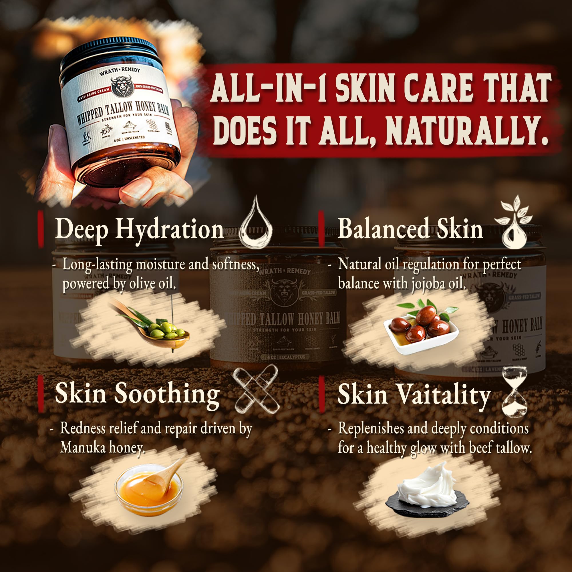 Wrath & Remedy unscented balm texture close up for sensitive skin care.