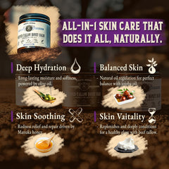 Wrath & Remedy whipped tallow balm texture ready for face and body hydration.