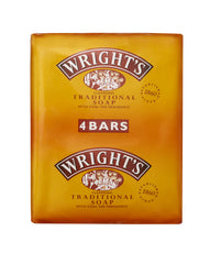 Wright's Coal Tar Soap 4-pack on bathroom shelf for daily cleansing