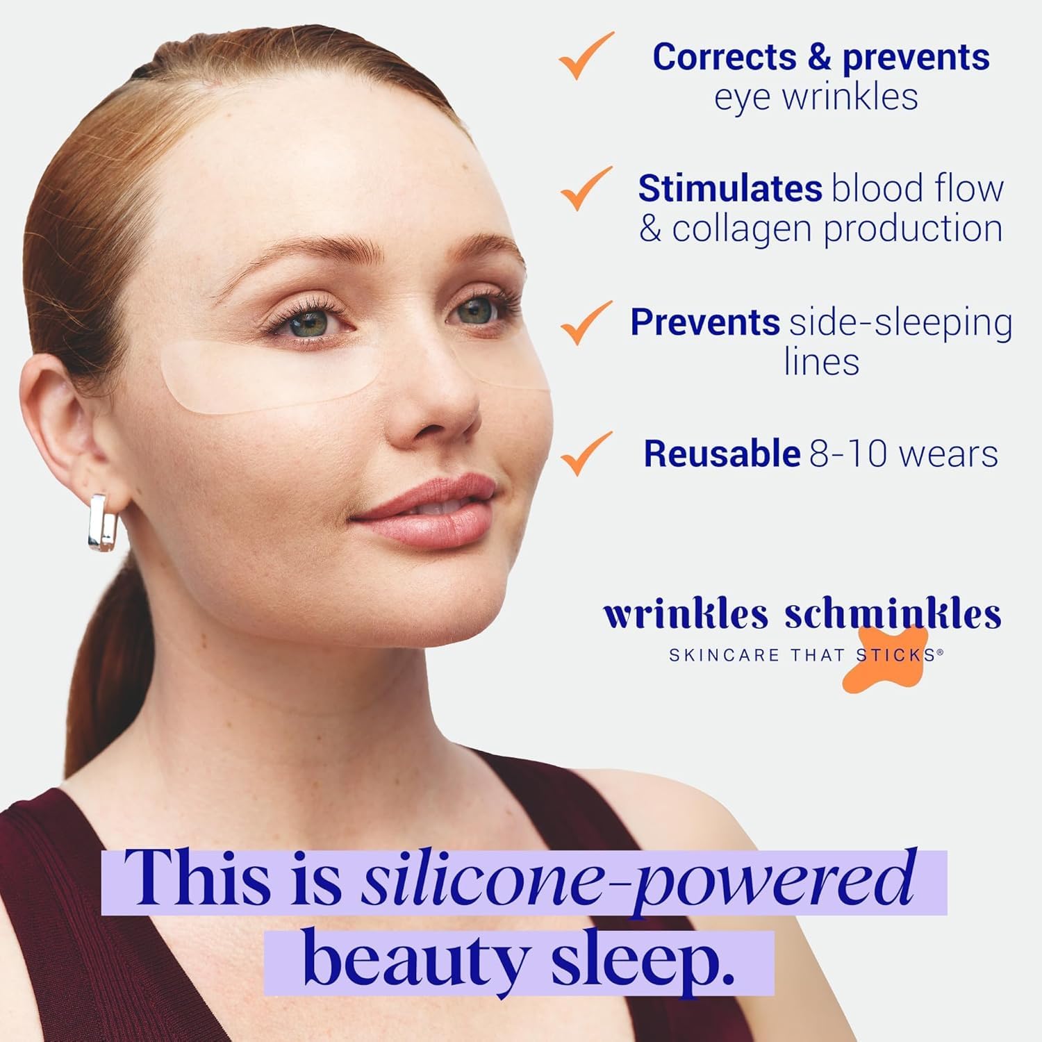 Wrinkles Schminkles under-eye patches removal peel demonstrated after overnight wear