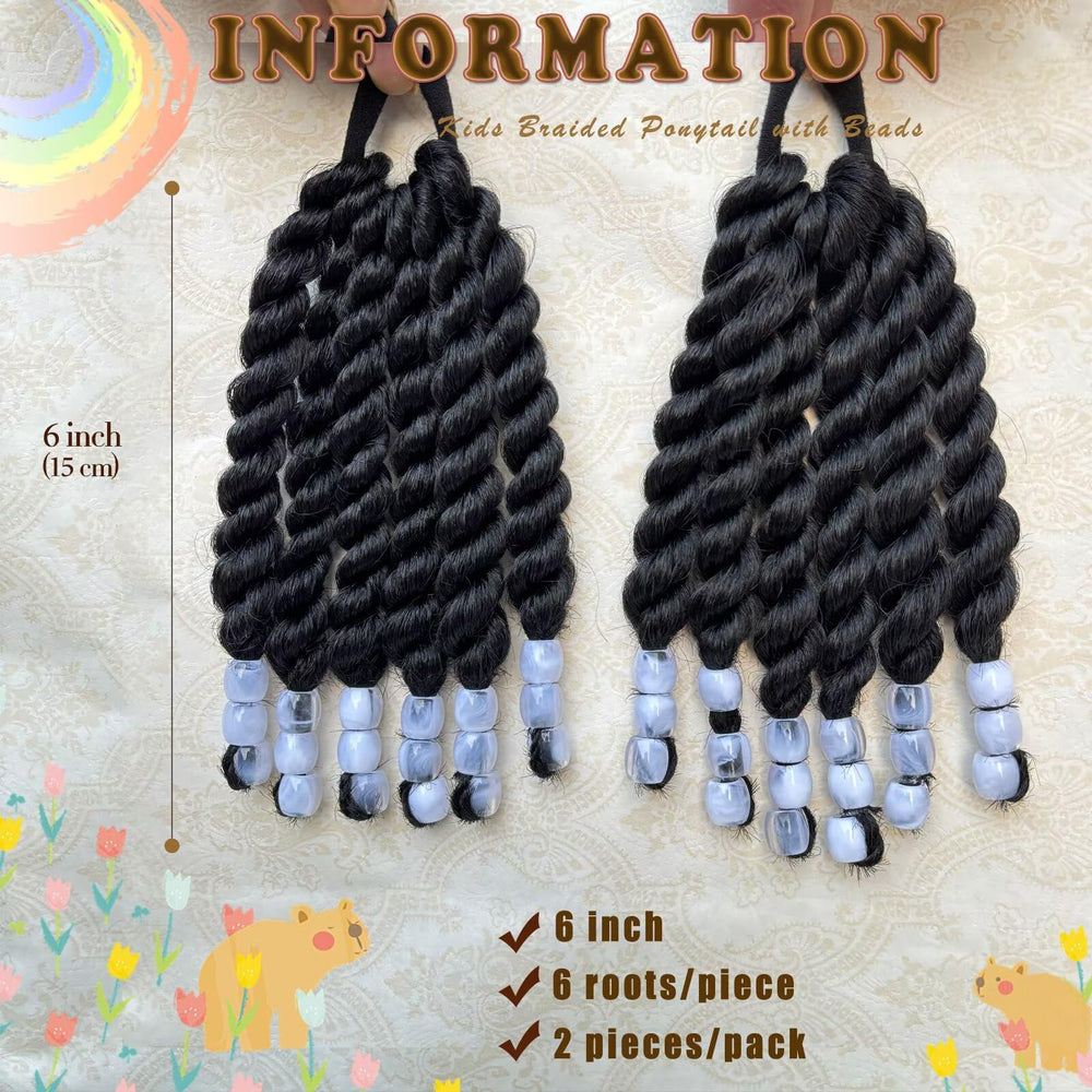 WSTAR Protective ponytails with beads keep hair neat during activities