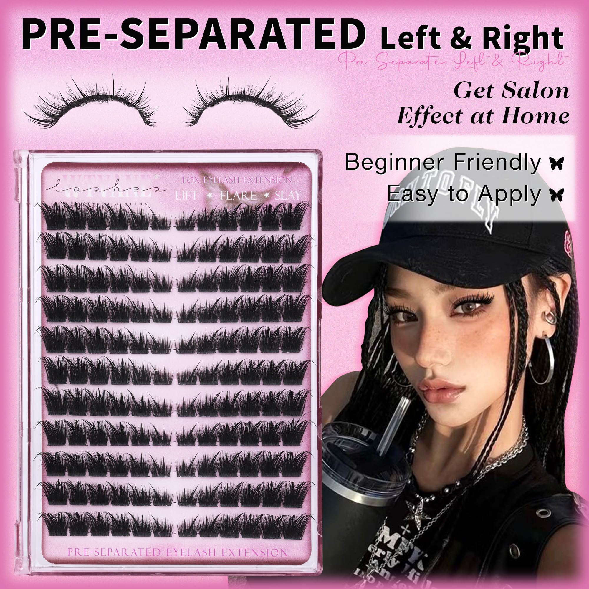 Wtvane reusable lash clusters offer sustainable beauty across wears.