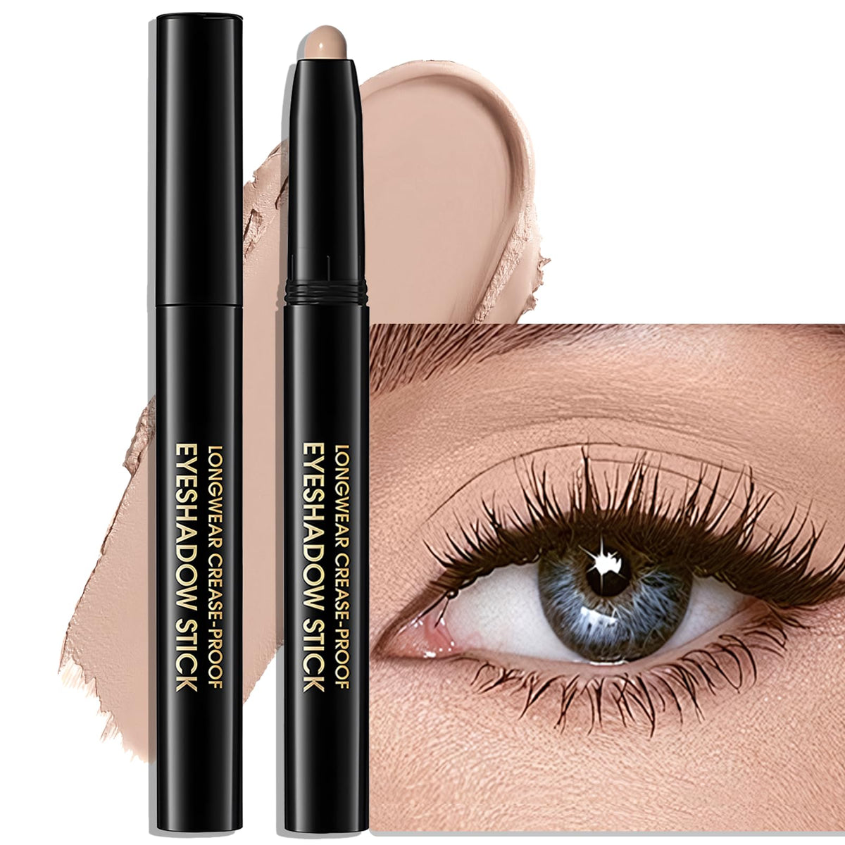 Wugbc Eyeshadow Stick Desert Swatch shows rich matte pigment for easy daytime looks.