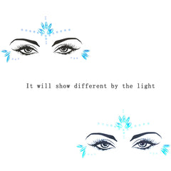 WUIOS Mermaid face gems blue face-design adds glittering accents to creative looks