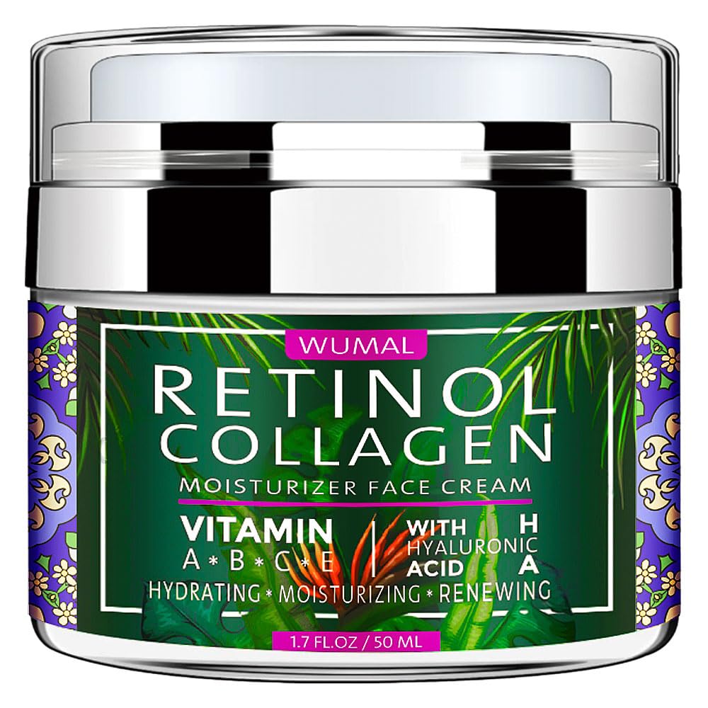 WUMAL Retinol Cream bottle closeup, premium packaging for daily hydration.