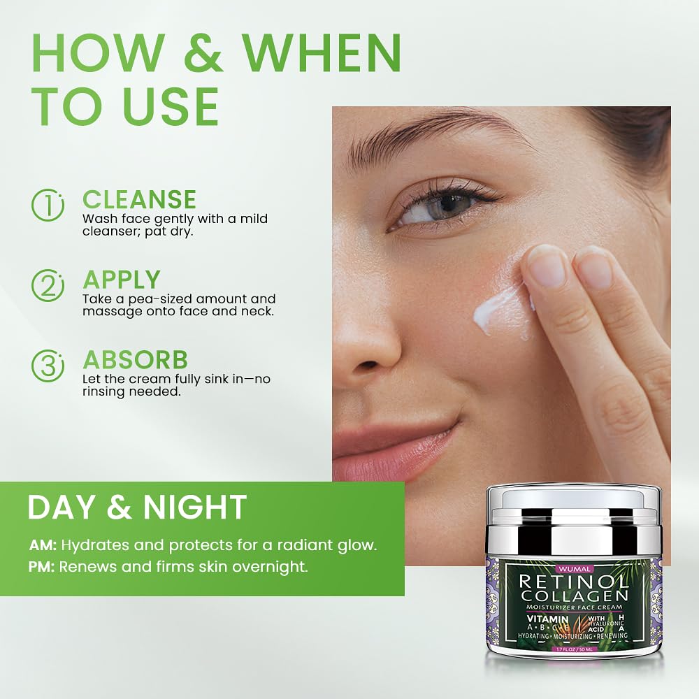WUMAL Retinol Cream natural formula suitable for sensitive skin types.