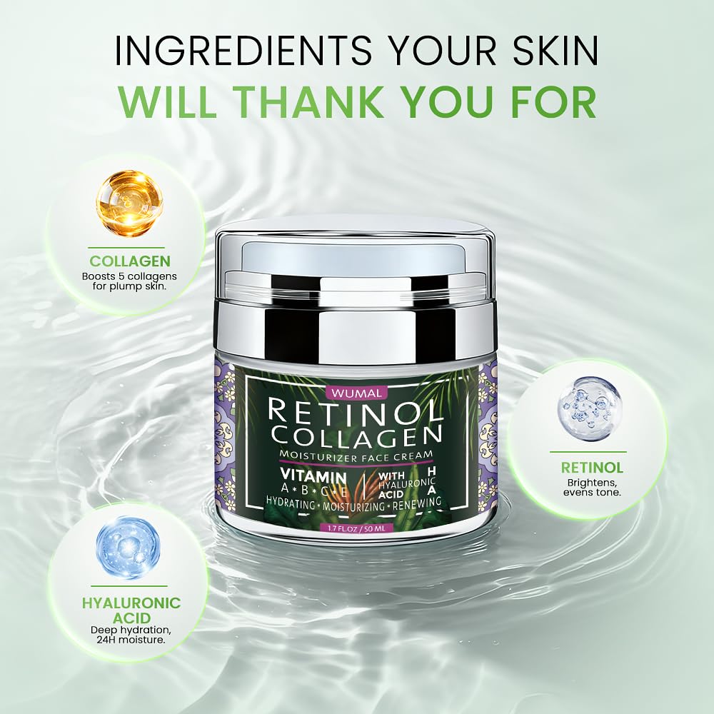WUMAL Retinol Cream on skin demonstrates improved hydration and texture.