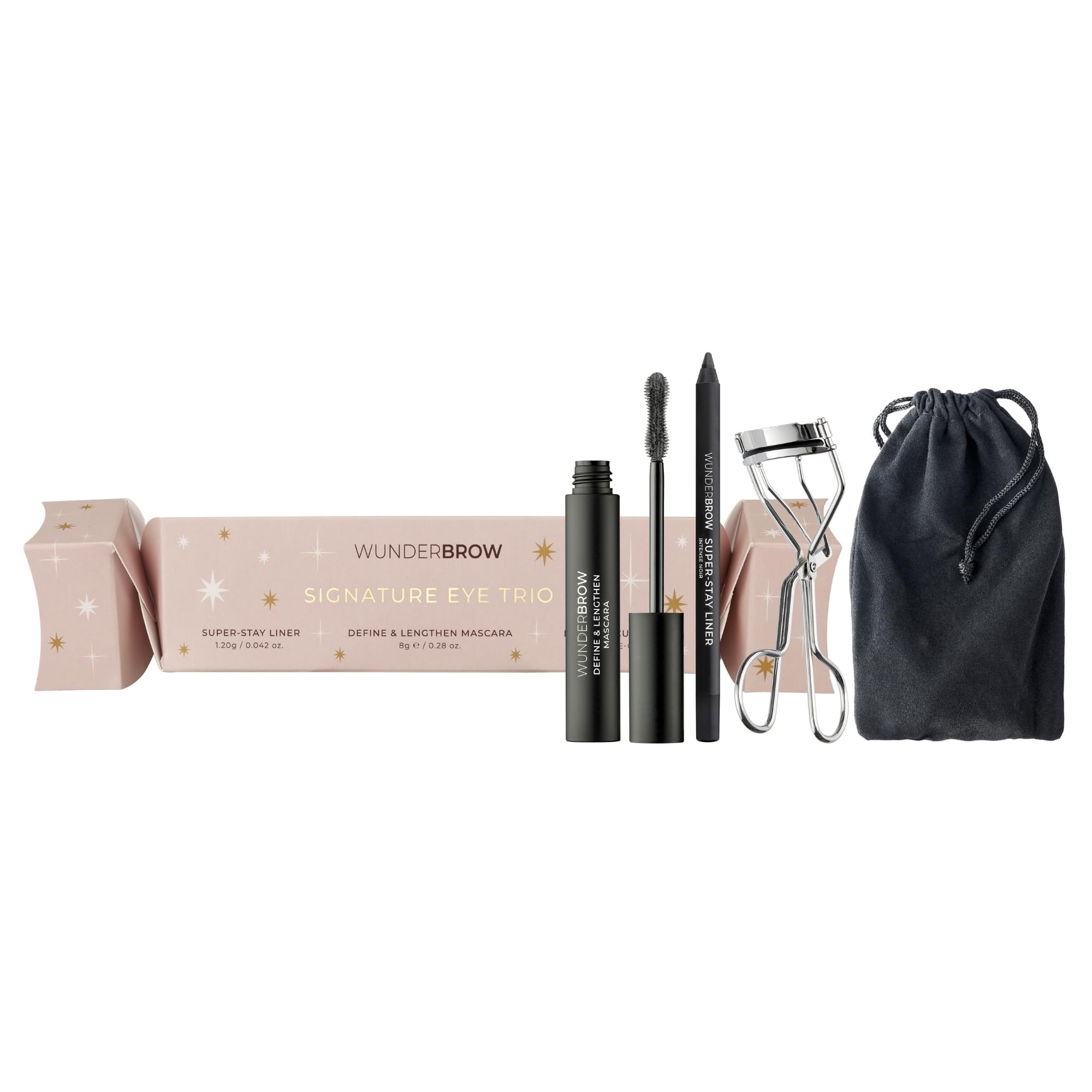 WUNDERBROW Signature Eye Trio mascara enhances length and definition.