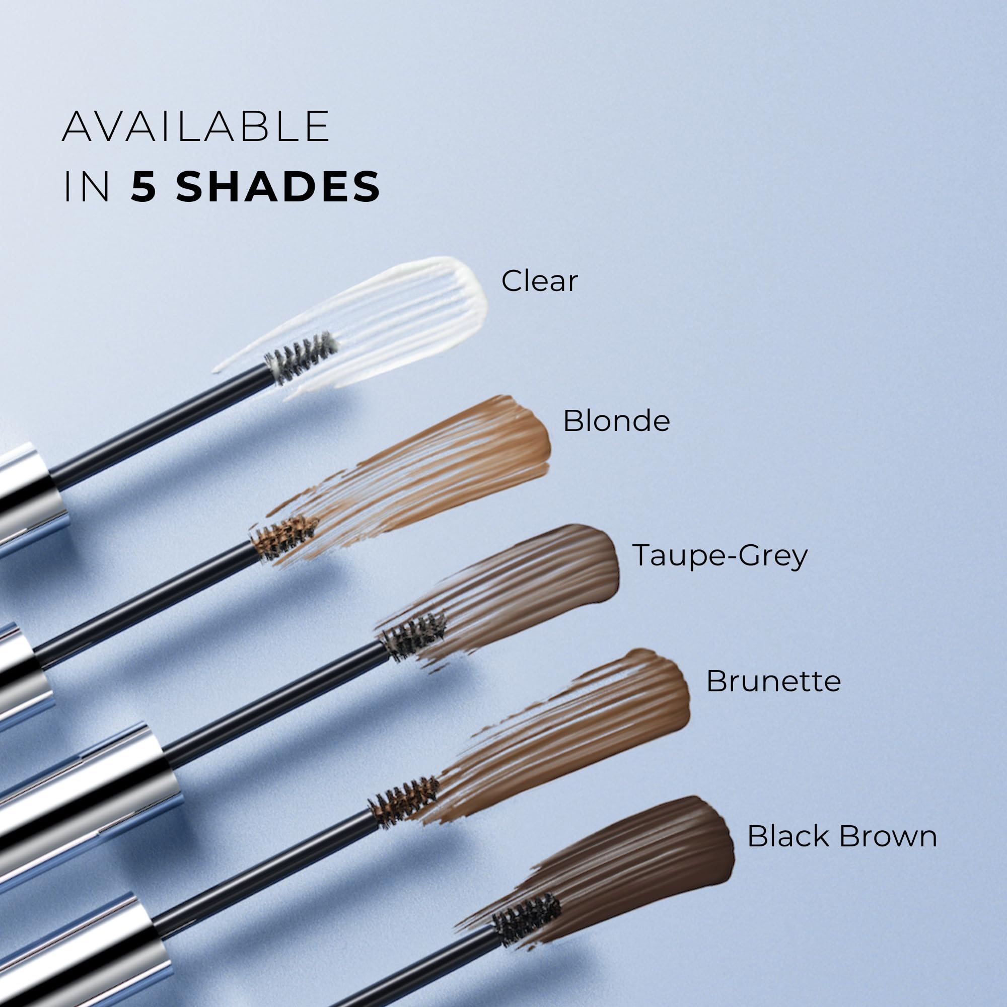 Wunderbrow taupe-grey shade display offers versatile color for cool undertones.