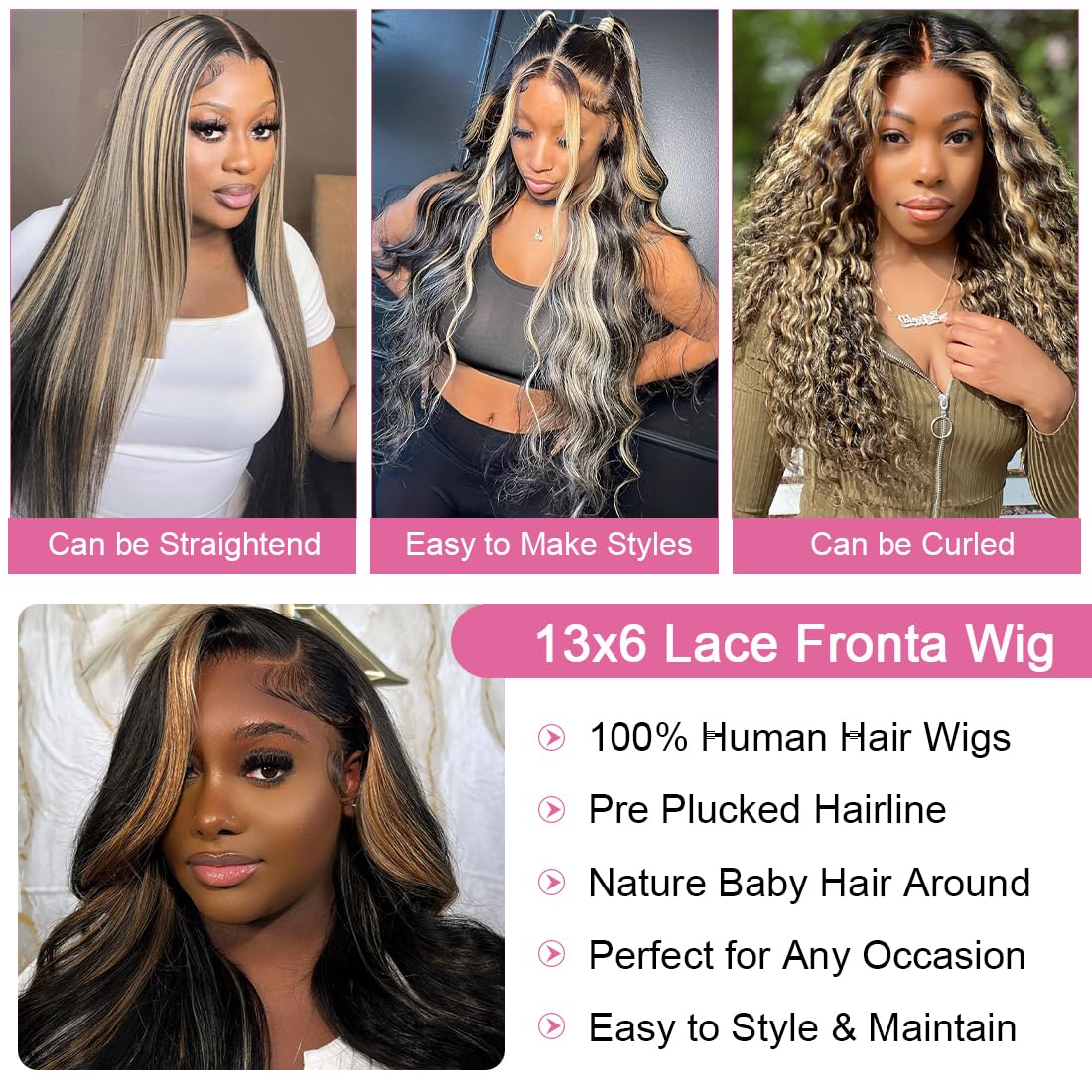 WXG 200-density honey blonde human hair wig adds fullness and shine