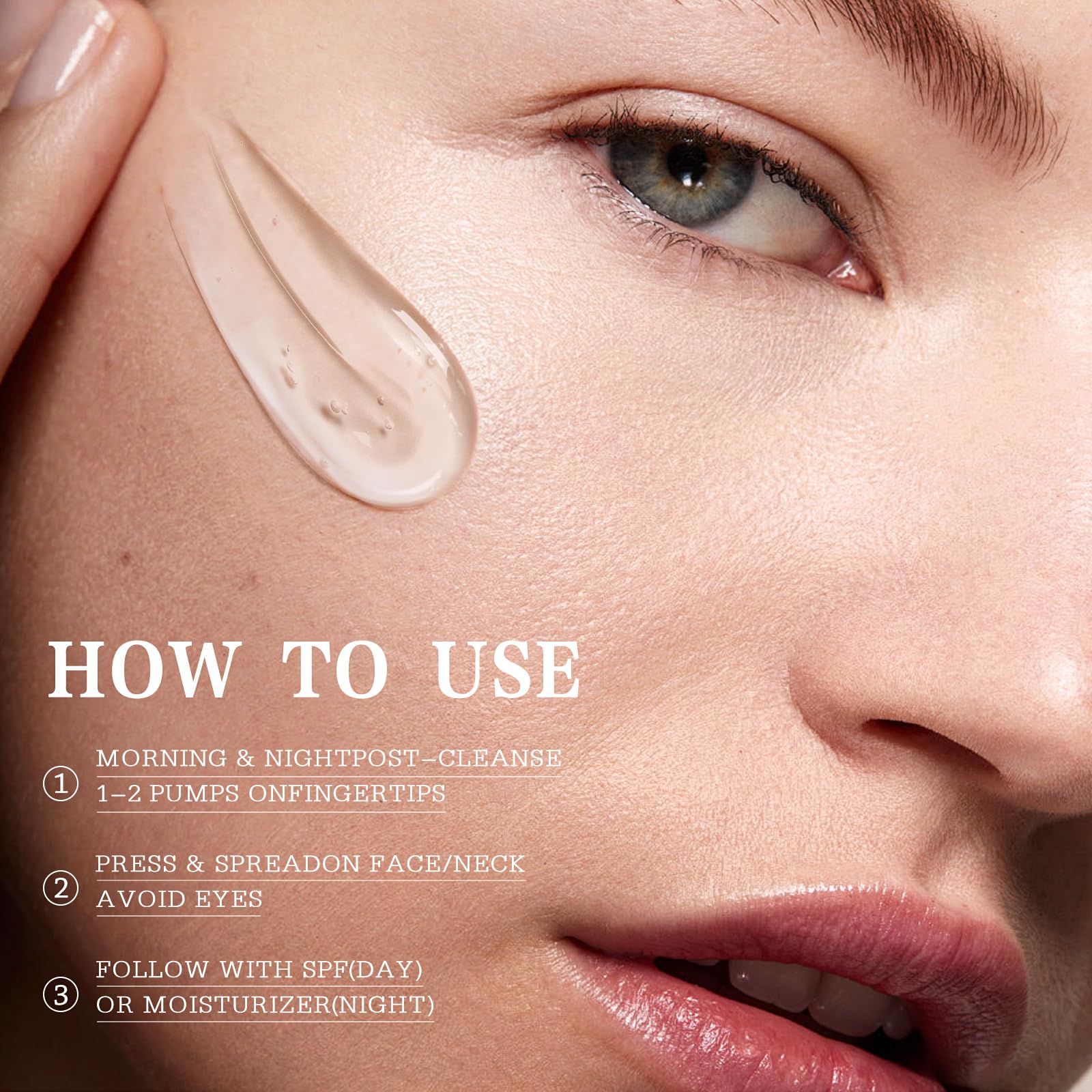 After-application glow from WXMX Super C Serum on skin